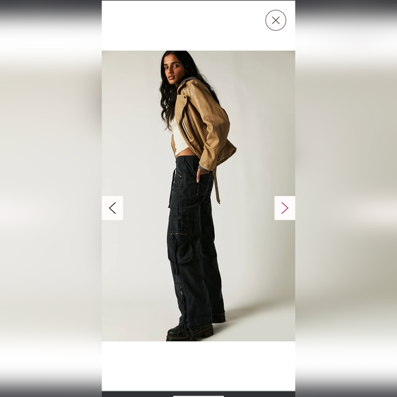 Free People Black Cargo Parachute Pants - Picture 5 of 7